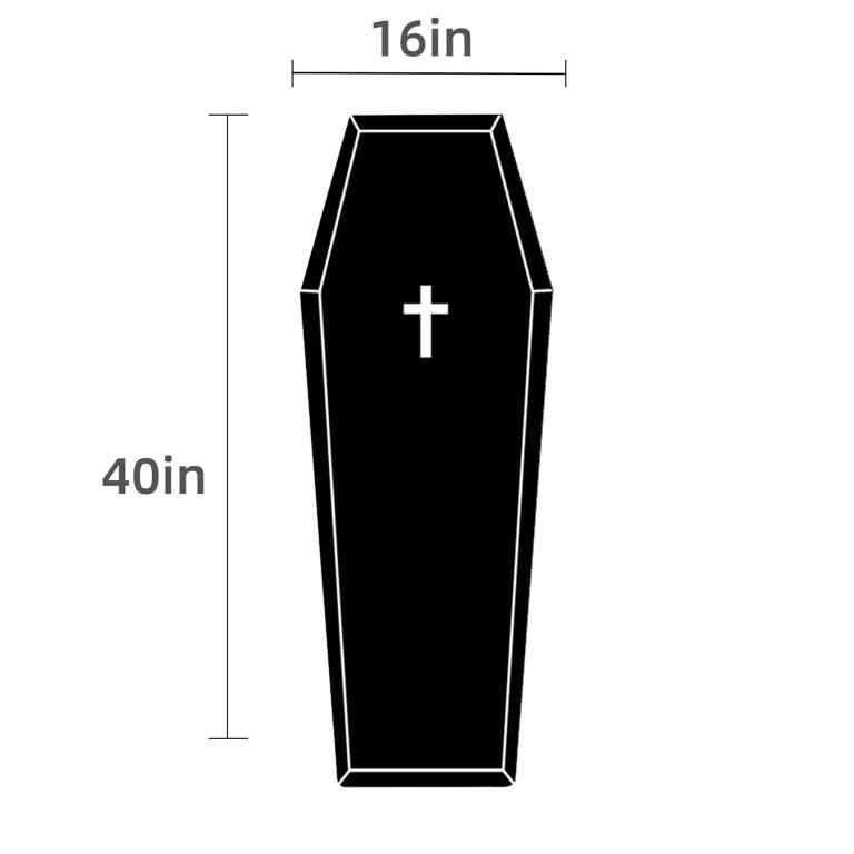 TRUEDAYS Halloween Coffin Bath Mat - Non-Slip Round Plush Bathroom Rug, Absorbent & Washable Bathtub Mat