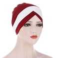 thumbnail image 3 of Women Splicing Model Hat Beading Hat Muslim Ruffle Cancer Chemo Hat Wrap Cap, 3 of 3