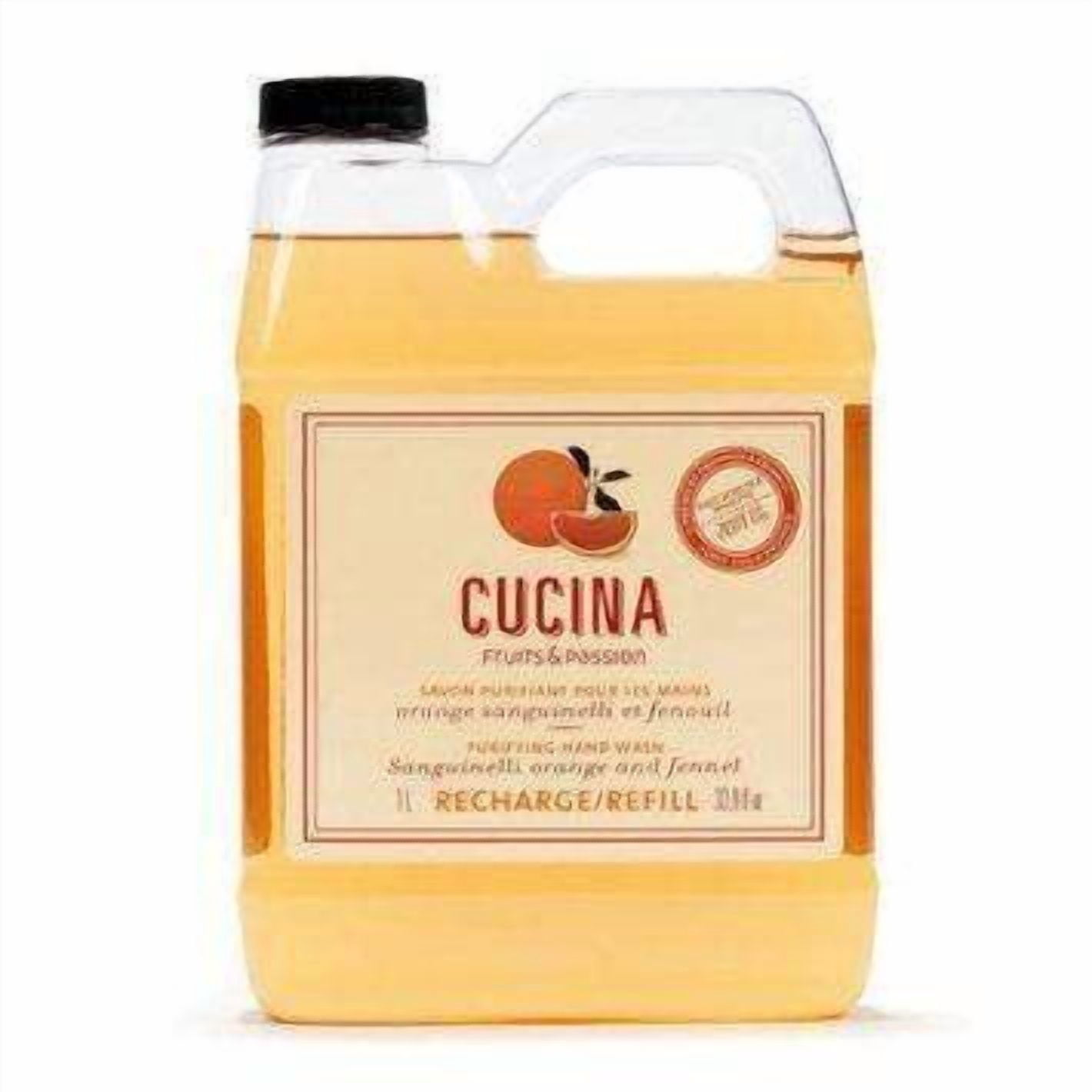 Fruits & Passion Cucina Sanguinelli Orange and Fennel Biodegradable Hand Soap Refill 33.3 Ounces