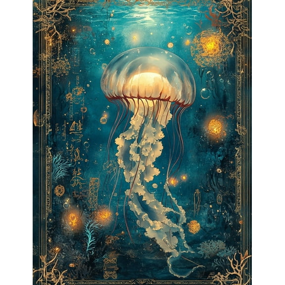 Paint by Numbers for Adults Kids Beginner Deep Sea Splendor DIY Acrylic Painting by Numbers Kits with Brushes Acrylic Pigment Home Decoration Gifts 16 x 20 inch