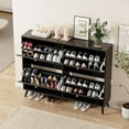 thumbnail image 3 of Fsbecl Narrow Freestanding Shoe Cabinet with 4 Flip Drawers for Entryway, Black, 3 of 8