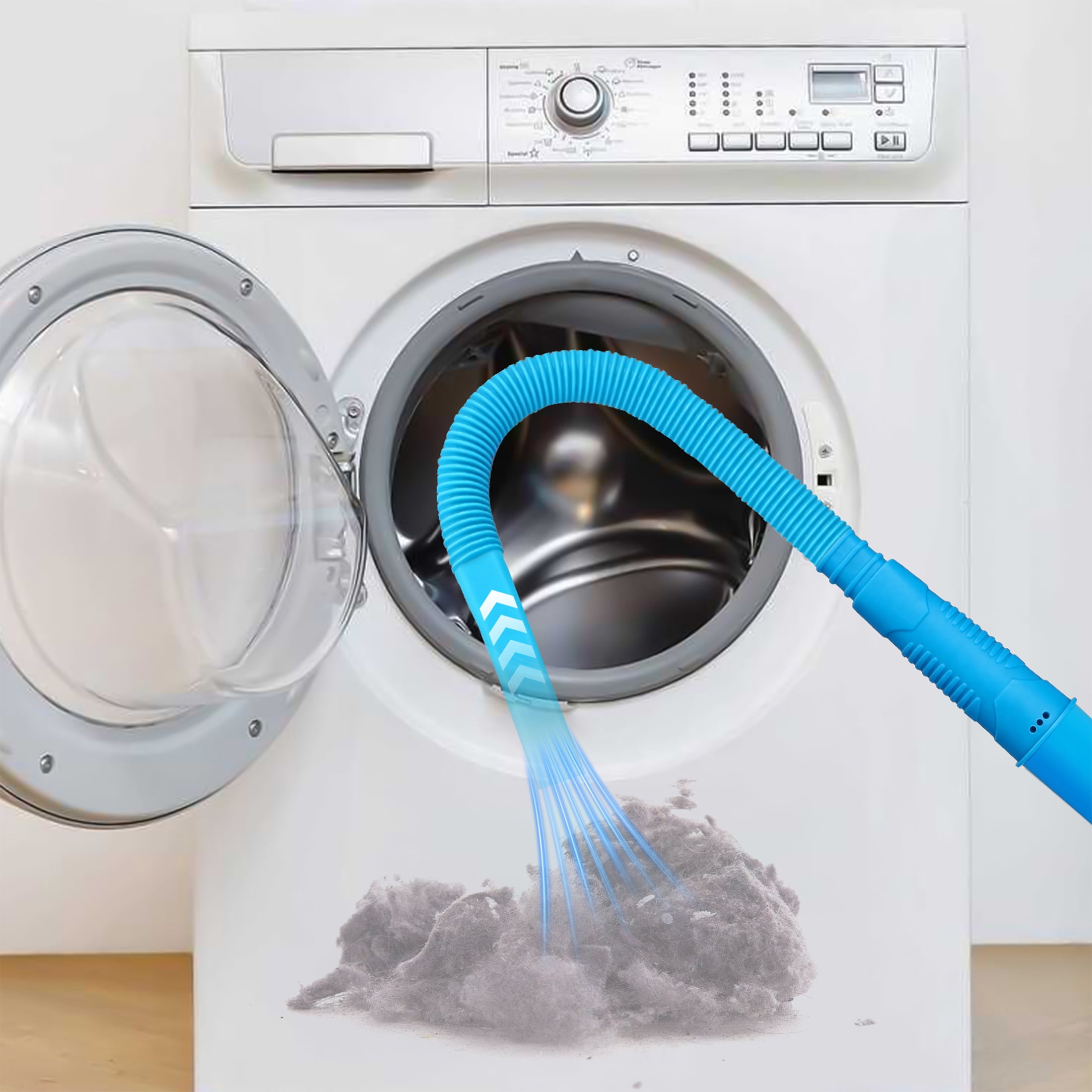 EEEkit 7pcs Dryer Vent Cleaner Kit, Lint Filter Replacement WH01X35719 Fit for GE Washer Dryer Combo PFQ97HSPVDS with Vacuum Hose and Brush