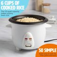 thumbnail image 2 of Mini Rice Cooker with Removable Nonstick Bowl and Auto Keep Warm Function, Great For Soups, Stews, Grains and Oats, 6 Cups Cooked (3 Cups Uncooked), 1.5-Quart, Aqua, 2 of 6