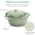 thumbnail image 6 of GJWL 6 Quart Enamel Cast-Iron Round Dutch Oven, Family Style Heavy-Duty Pre-Seasoned Cookware for Home, Kitchen, Dining Room, Oven Safe w/Lid, Dual Handles - Sage Green, 6 of 8