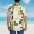 thumbnail image 5 of Mid Century Design Mens Hawaiian Shirt Short Sleeve Casual Button Up Tropical Summer Beach Shirt, 5 of 9