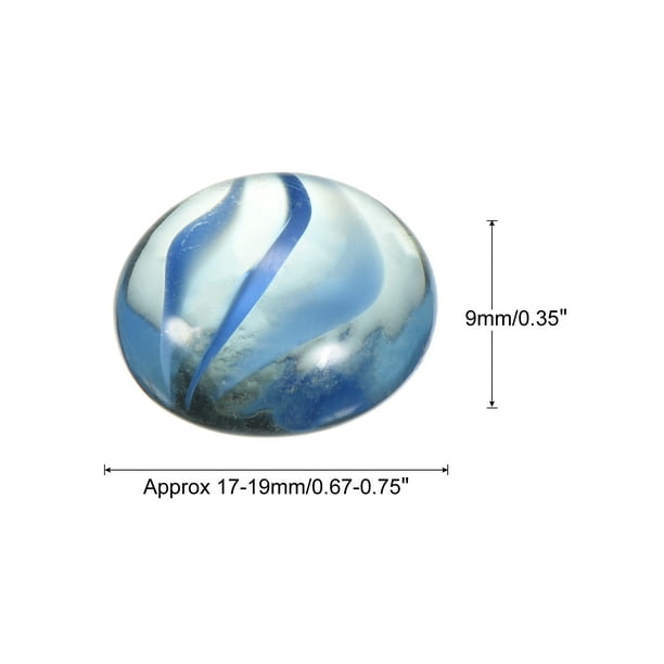 Uxcell Decorative Flat Glass Marbles 17 19mm Rock Vase Filler Petal Blue for Fish Tank Table Scatter Decor 100 Pcs