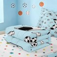 thumbnail image 5 of Manfei Boys Personalized Initial X Zipper Queen Comforter Set with Fitted Sheet and 2 Pillowcases, Kawaii Sports Zipper Bedding Set, Light Blue Black X, 5 of 7