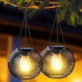 thumbnail image 2 of Upgraded Solar Lantern Outdoor - Fairy-Style IP65 Waterproof 300mAh Battery, Reticulated Metal for Patio Garden Holiday Décor, 2 of 8