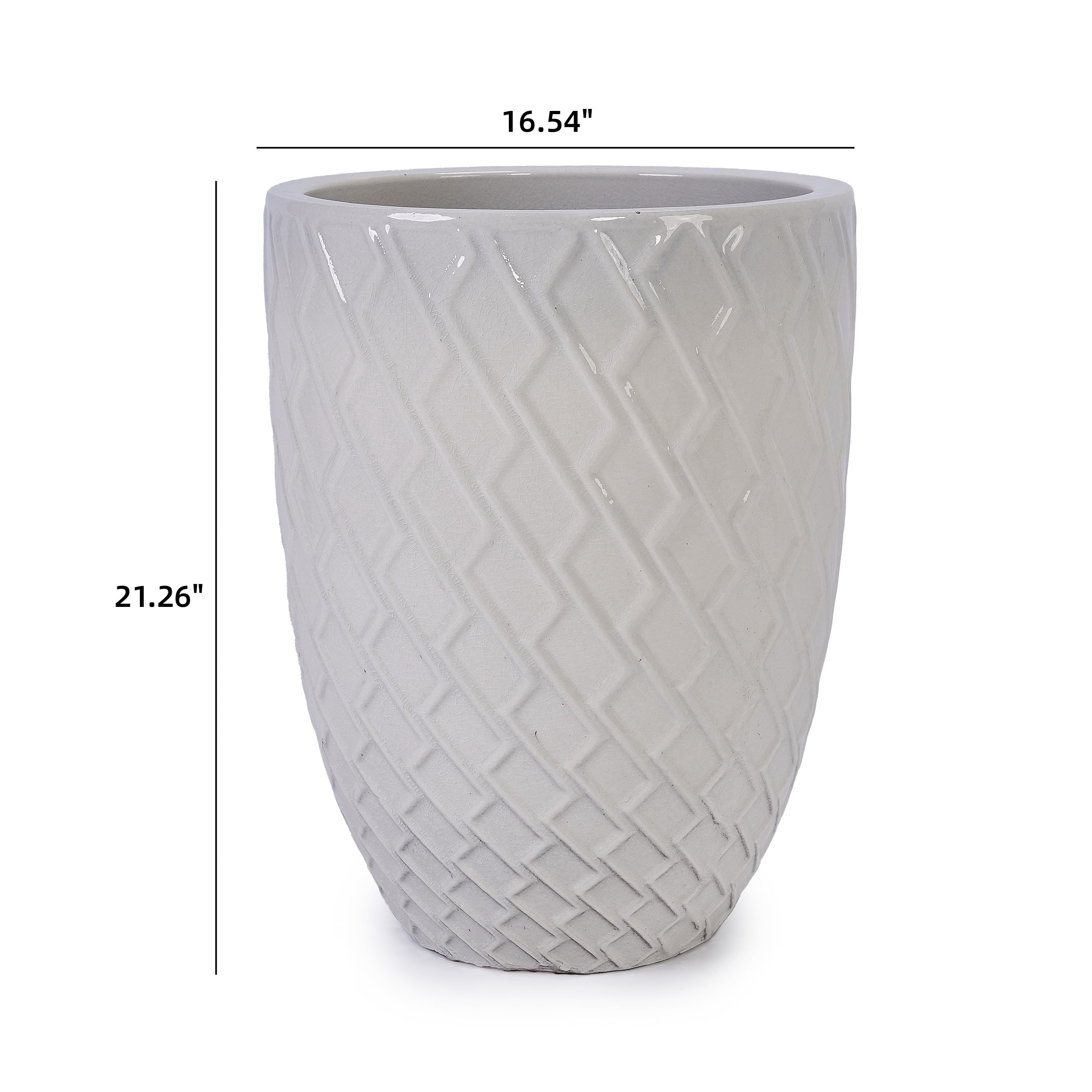 MAYEERTY 1 Pack Ceramic Planter Pot, Planter for Indoor Outdoor Patio, Garden, White