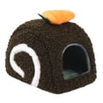 thumbnail image 4 of Cama cálida para hámster, accesorio para casa de mascotas pequeñas, cómoda cueva para conejillos de indias, nido para dormir para hurones y mascotas Marrón oscuro, 4 of 9