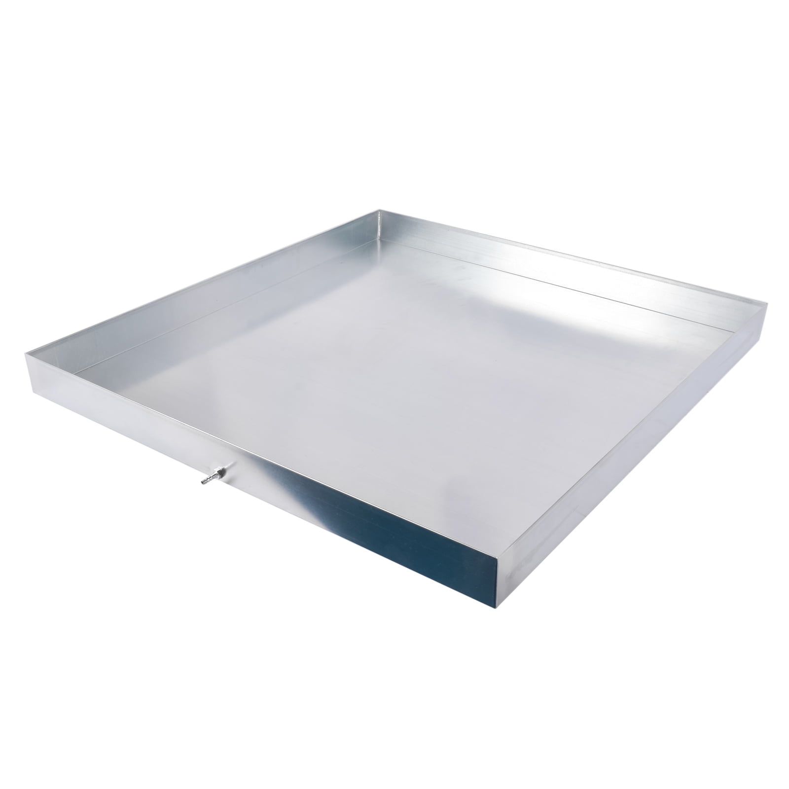 GELUOXI 32 x 30 x 2.5 Inch Washing Machine Pan Galvanized Steel Washing Machine Drain Pan Heavy Duty Compact Washer Drip Tray with Drain Hole & Hose Adapter