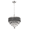 thumbnail image 4 of Modern Crystal Chandelier lighting 6 lights Transitional design 16"x11" in Black and Chrome color with original Crystals, 4 of 8