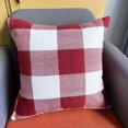 thumbnail image 1 of Housse de Coussin Carrée à Carreaux Buffalo 1 Pce, Grille Rouge et Blanche, 1 of 4