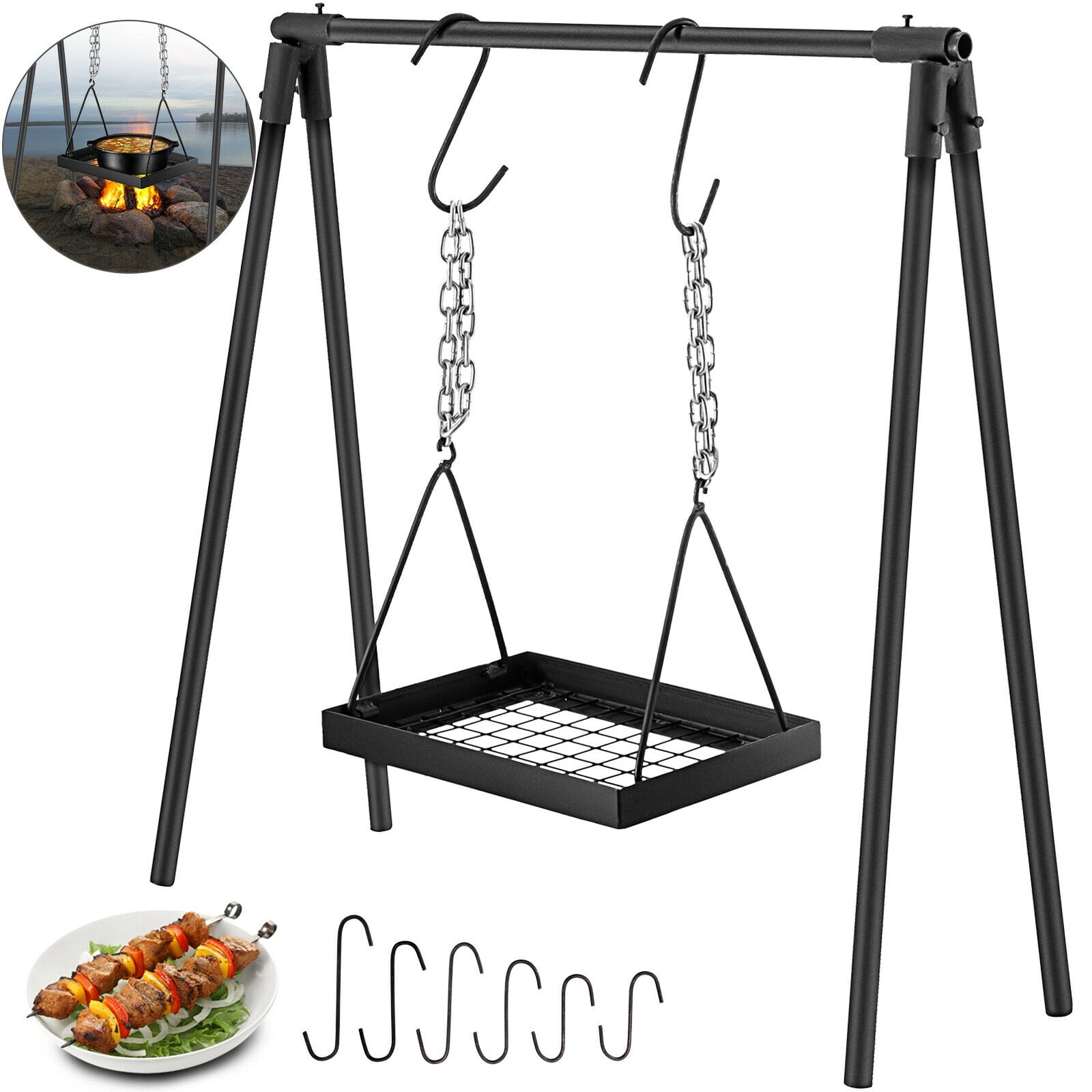 VEVOR Swing Grill Campfire Cooking Stand Outdoor BBQ Grill Campfire