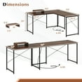thumbnail image 4 of Giantex 95 Inch Reversible Corner Desk, L-Shaped Computer Desk w/Monitor Stand & 3 Cable Holes, 2-Person Long Study Writing Desk for ome Office, Rustic Brown, 4 of 9