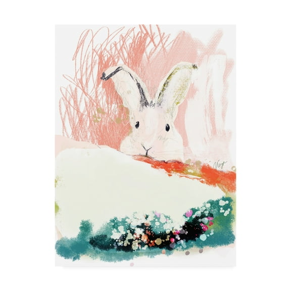 Trademark Fine Art 'Bunny in the Garden' Canvas Art by Niya Christin