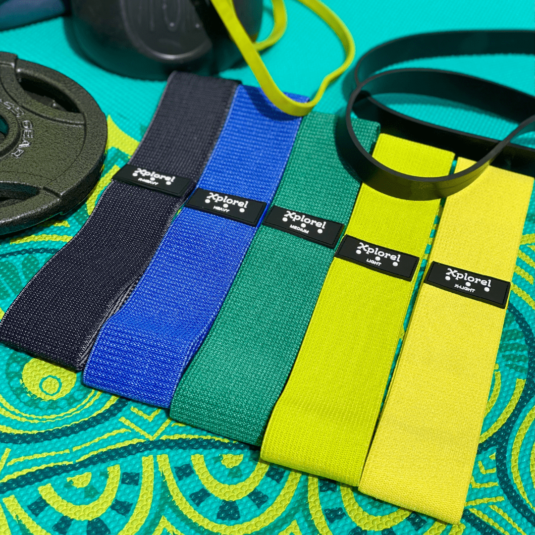 Xplorel Resistance Bands w/ Carry Bag, Exercise Bag, & Fitness Planner, 5 Pack