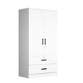 thumbnail image 2 of Woodpeckers Furniture and Mattress 2-Door Wardrobe with 2-Drawers New Design, 2 of 6