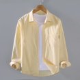 thumbnail image 4 of XDZJLR Mens Shirts Lapel Solid Soft And Comfortable Long Sleeve Shirts for Men, 4 of 4