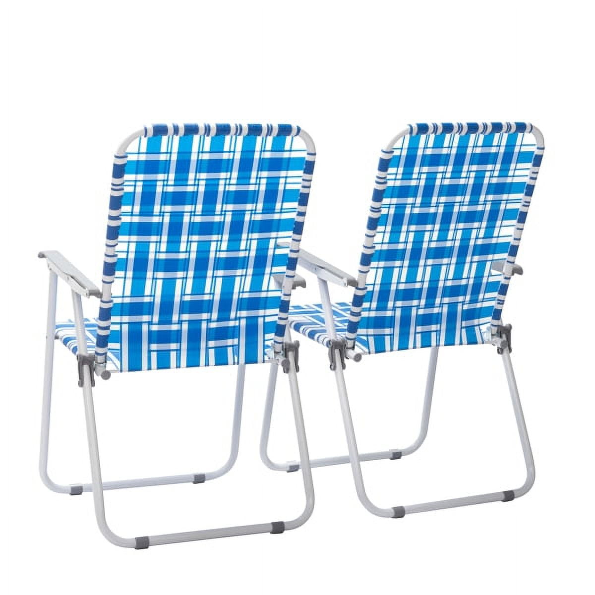Ambifirner 2 PACKS Beach Chairs for Adults Heavy Duty 500 LBS, 5 Position, Portable High Folding Camping Chair with Cup Holder for Outdoor/Lawn/Trip, Foldable Sand Chairs for Adults