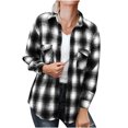 thumbnail image 7 of Usmixi Winter Womens Shacket Jacket Women Flannel Coat Button Down Lapel Classic Plaid Print Fleece Shirt Jacket Plus Size Comfy Woolen Outerwear with Pocket 2023 Shacket Jacket, 7 of 7