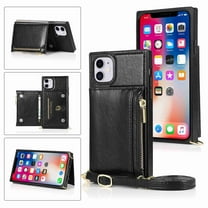 Dteck Case For iPhone 11 6.1 inch 2019 Wallet Card Holder PU Leather Card Pockets Slim Protective Shockproof Flip Folio Zipper Purse Cover, black