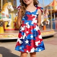 thumbnail image 2 of CAUYDY Toddler Girl Dresses 1T-6T Kid Girls 4th of July Straps Dress Baby American Flag Stars Striped Sundress Children Independence Day Outfits (Sizes 2-3 Years,White), 2 of 5