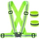 thumbnail image 1 of Chaleco de seguridad + pulseras reflectantes de seguridad, chaleco de seguridad elástico ajustable y reflectante para correr, andar en bicicleta y motociclismo., 1 of 5