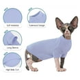 thumbnail image 3 of ZZ Turtleneck Sweater for Cat, Sphynx Cats Shirt Hairless Cat Sweaters with Sleeves, Warm and Soft Kitten Pullover Fleece Winter Pajamas Jumpsuit for Puppy Cats, Purple S, 3 of 5