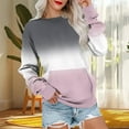 thumbnail image 2 of VEKDONE Gradient Color Sweatshirts for Women Long Sleeve Crewneck Pullover Casual Loose Fit Thin Fleece Tops Teen Girls Outdoor Streetwear Blouse Fall Clothes Top, 2 of 6