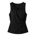 thumbnail image 4 of Omexry Cute Tops Women's Color Buttoned -Linen Sleeveless Top Ladies' Top Ladies' Tank Top, 4 of 7