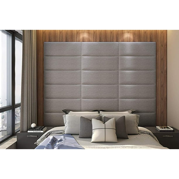 Art3d Gray Queen Sized 31.5 in. x 11.8 in. Upholstered Removable Accent