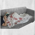 thumbnail image 6 of Floral Soft Flannel Fleece Blanket, Cherry Blossom April Springtime Romantic Feminine Illustration Artwork Soft Colors, Cozy Plush for Indoor and Outdoor Use, 70" x 90", Pink Green, by Ambesonne, 6 of 6