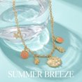 thumbnail image 5 of NICKSUN Boho Ocean Charm Necklace, 14K Gold Plated Starfish Seashell Dolphin Turtle Pendant Chain, Summer Beach Vacation Layered Statement Jewelry, 5 of 6