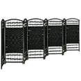 thumbnail image 4 of Red Lantern 3 ft. Short Fiber Weave Folding Screen - Black - 8 Panels, 4 of 7
