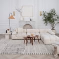 thumbnail image 5 of 4' X 6' Cream and Black Abstract Distressed Area Rug, 5 of 11