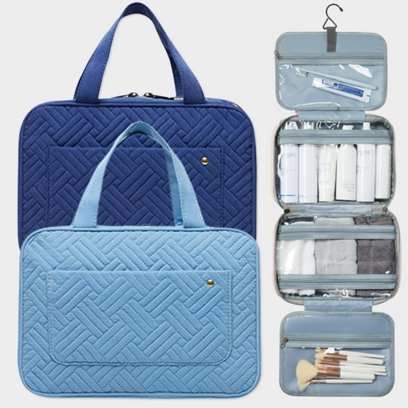 Riguas Makeup Bag High Capacity Hanging Design Waterproof Wet And Dry Separation Fashion Women Folding Toiletries Organizer Outdoor Supplies