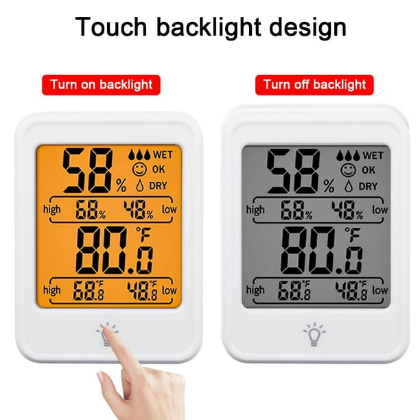 Mini thermomètre d'ambiance intérieur, Moniteur d'humidité hygromètre  numérique, température ambiante avec écran LCD, Moniteur température et  d'humidité à la…