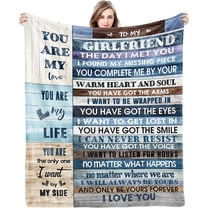 to My Girlfriend Blanket Girlfriend Gifts I Love You Blessing Sweet Sayings Quote Throw Blankets Birthday Gifts for Her Anniversary Soft Blankets for Bed Sofa and Couch 60x50 inch