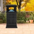thumbnail image 5 of YIYIBYUS Outdoor Trash Can Modern Black Freestanding Commercial Garbage Bin with Dual-Sided Open Design for Patios, Parks, Lobbies, Malls, 5 of 19