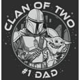 thumbnail image 2 of Men's Star Wars: The Mandalorian Father's Day Grogu and Mando Clan of Two  Graphic Tee Charcoal 2X Large, 2 of 5