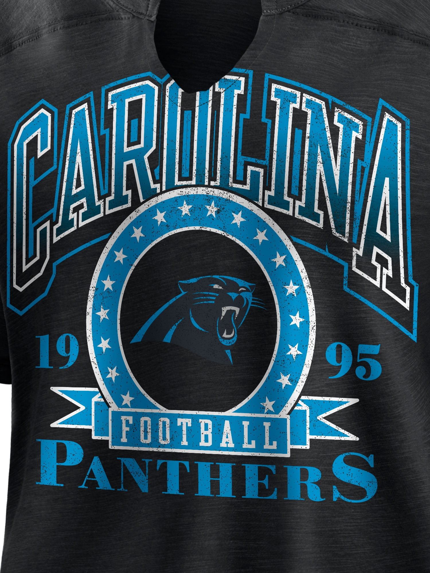 NFL Carolina Panthers Women's Cotton Black Short Sleeve T-Shirt