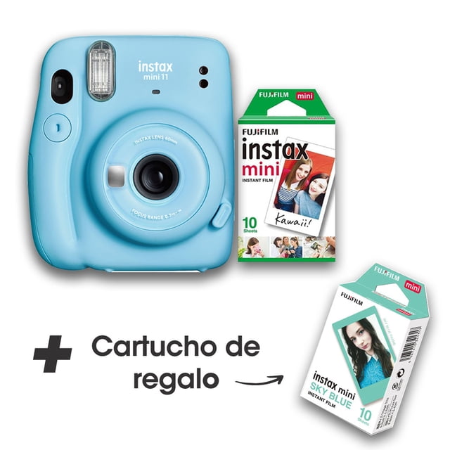 Kit Cámara Instax Mini 11 Azul Cartucho+ Skyblue Regalo Fuji FUJIFILM INSTAX MINI 11