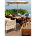 thumbnail image 4 of Outdoor Tablecloth with Umbrella Hole and Zipper, Halloween Rectangle Table Cloth 60x120 Inch Waterproof Tablecloth, Orange Black Paid Horror Bat Spooky Halloween Picnic Table Cover for Patio Camping, 4 of 7