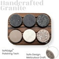 thumbnail image 3 of Whiskey Chilling Stones - Set of 6 Handcrafted Premium Granite Round Sipping Rocks - Hardwood Presentation & Storage Tray - Perfect Gift by R.O.C.K.S., 3 of 5