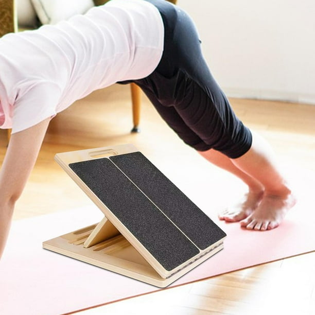 Tabla inclinada para estirar pantorrillas, cuña para sentadillas, equipo de entrenamiento plegable, tabla inclinada de madera para estirar piernas