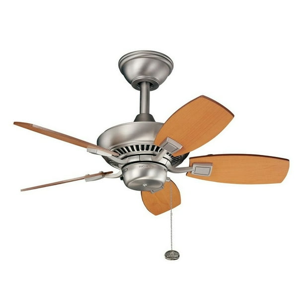 5 Blade 30 Inch Ceiling Fan Traditional Brushed Nickel Finish With Walnut Cherry Bailey Street Home 147 Bel 704180 Com Ceiling Fan Brushed Nickel Finish, Ceiling Fan Cherry Blades