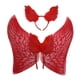 thumbnail image 1 of Alas de ángel con plumas para adultos y niños, accesorios para disfraz de ángel para fotografía Rojo, 1 of 9