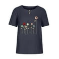 thumbnail image 4 of Babysbule Women's Tops Fashion Woman Rounk Neck Short Sleeve Blouse T-Shirt Printing Loose Tops, 4 of 5