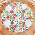 thumbnail image 2 of Pioneer Flower Floral Print Pattern Round Fitted Tablecloth with Elastic Edge,Dining Table Cover Waterproof,Outdoor Round Tablecloth for Camping,Dining,Indoor and Outdoor, 2 of 7